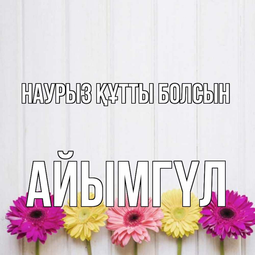Күн сайын ашық хат с именем, АЙЫМГҮЛ Наурыз құтты болсын женщинам 1 Онлайн тегін жүктеп алу тілектері бар керемет карта 