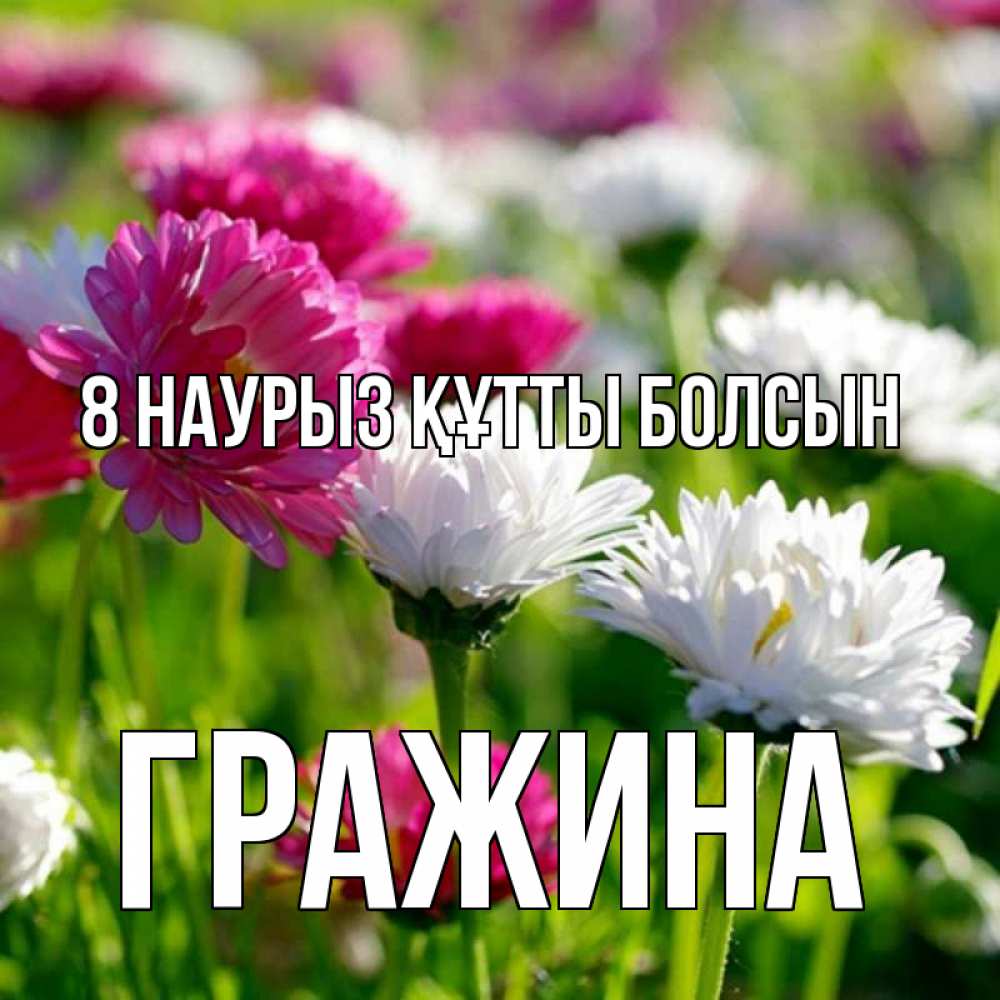 Күн сайын ашық хат с именем, Гражина 8 наурыз құтты болсын международный женский день 1 Онлайн тегін жүктеп алу тілектері бар керемет карта 