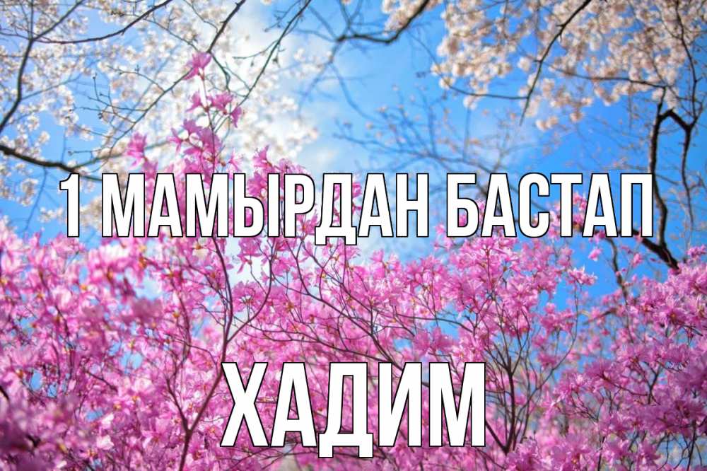Күн сайын ашық хат с именем, ХАДИМ 1 мамырдан бастап С 1 мая Онлайн тегін жүктеп алу тілектері бар керемет карта 