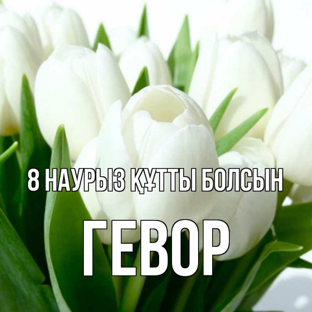Күн сайын ашық хат с именем, Гевор 8 наурыз құтты болсын цветы Онлайн тегін жүктеп алу тілектері бар керемет карта 