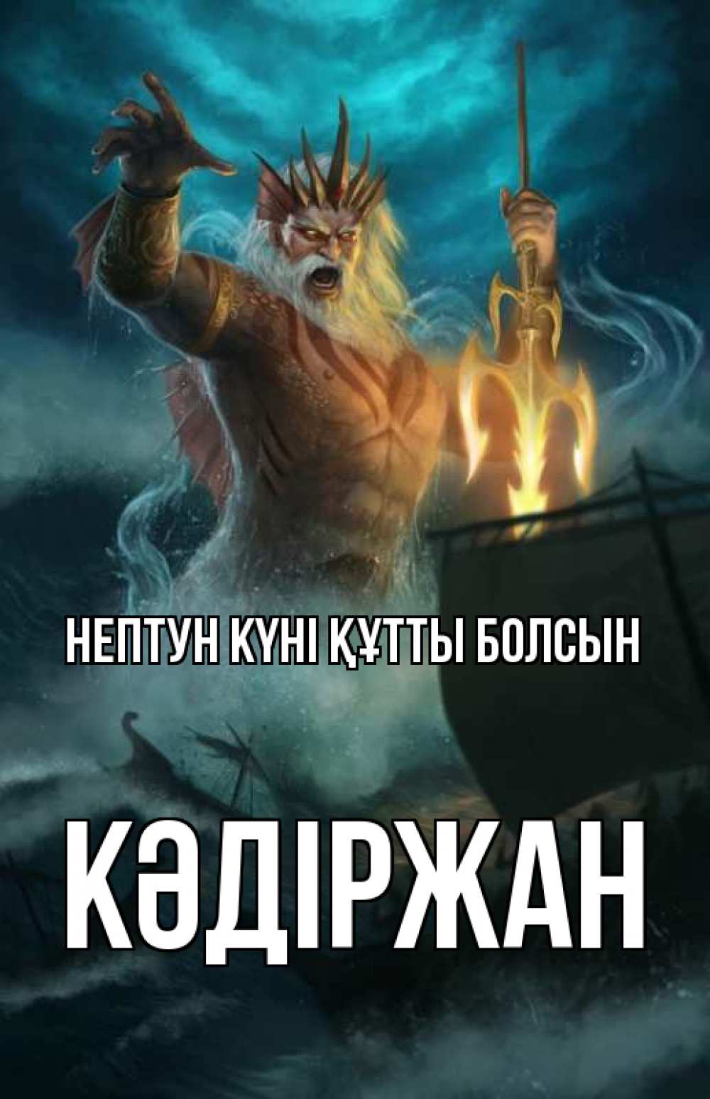 Күн сайын ашық хат с именем, Кәдіржан нептун күні құтты болсын с днем Нептуна Онлайн тегін жүктеп алу тілектері бар керемет карта 
