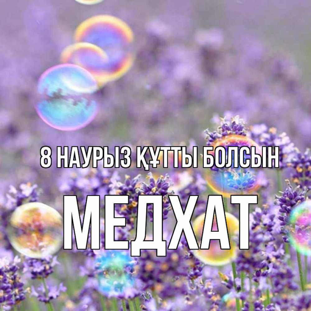 Күн сайын ашық хат с именем, МЕДХАТ 8 наурыз құтты болсын цветы Онлайн тегін жүктеп алу тілектері бар керемет карта 