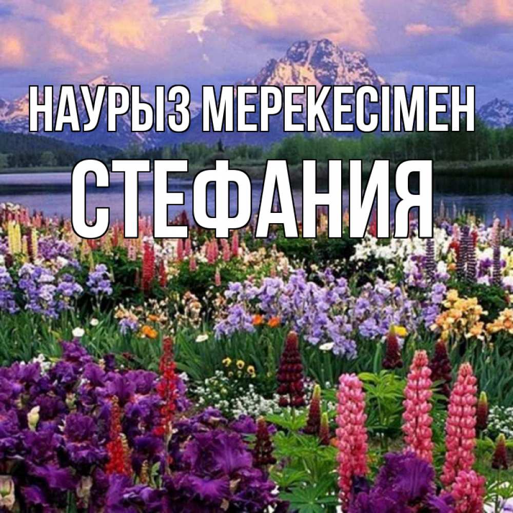Күн сайын ашық хат с именем, Стефания Наурыз мерекесімен праздник весны наурыз Онлайн тегін жүктеп алу тілектері бар керемет карта 