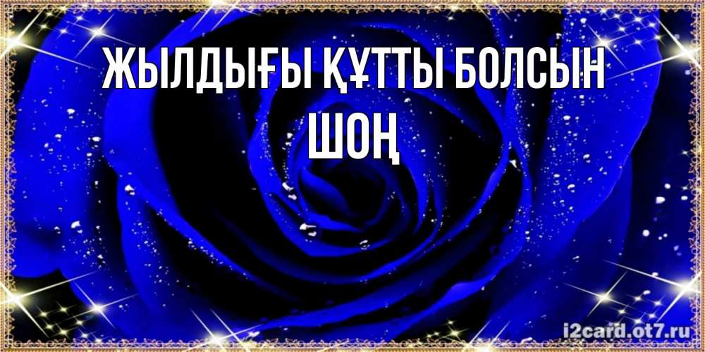 Күн сайын ашық хат с именем, ШОҢ Жылдығы құтты болсын голубые цветы в росе Онлайн тегін жүктеп алу тілектері бар керемет карта 