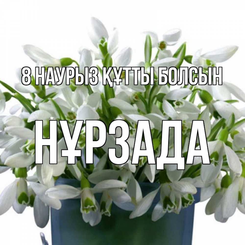 Күн сайын ашық хат с именем, НҰРЗАДА 8 наурыз құтты болсын цветы к международному женскому дню Онлайн тегін жүктеп алу тілектері бар керемет карта 