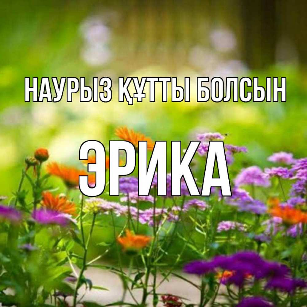 Күн сайын ашық хат с именем, Эрика Наурыз құтты болсын цветы Онлайн тегін жүктеп алу тілектері бар керемет карта 