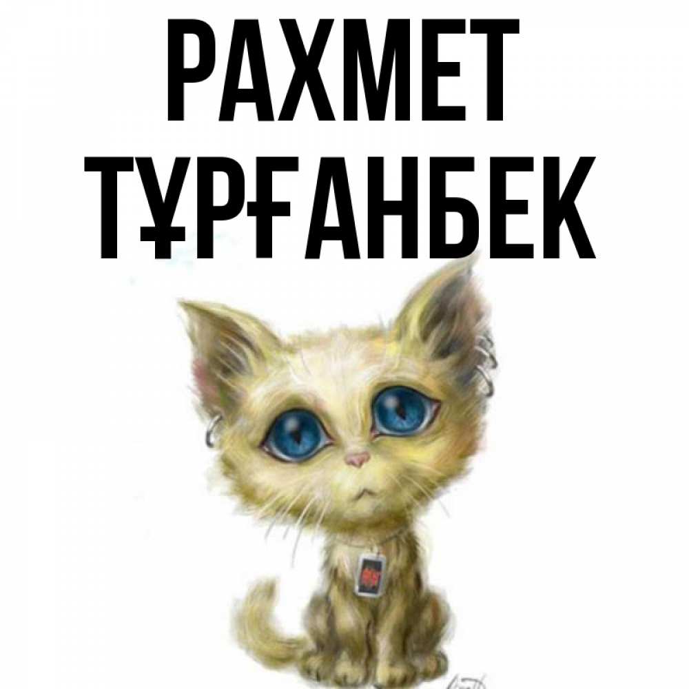 Күн сайын ашық хат с именем, ТҰРҒАНБЕК рахмет рисованный кот благодарит вас Онлайн тегін жүктеп алу тілектері бар керемет карта 