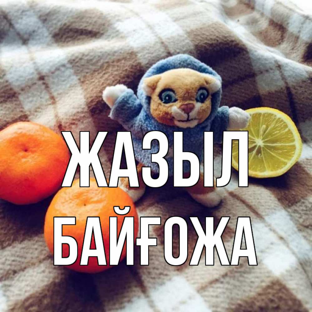 Күн сайын ашық хат с именем, Байғожа Жазыл вот тебе апельсинка и лимон Онлайн тегін жүктеп алу тілектері бар керемет карта 