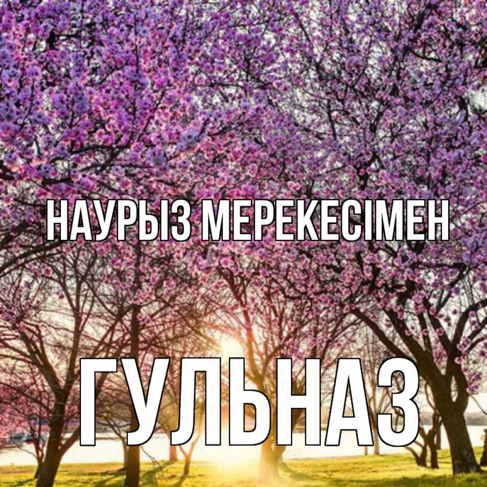 Күн сайын ашық хат с именем, Гульназ Наурыз мерекесімен праздник весны наурыз Онлайн тегін жүктеп алу тілектері бар керемет карта 