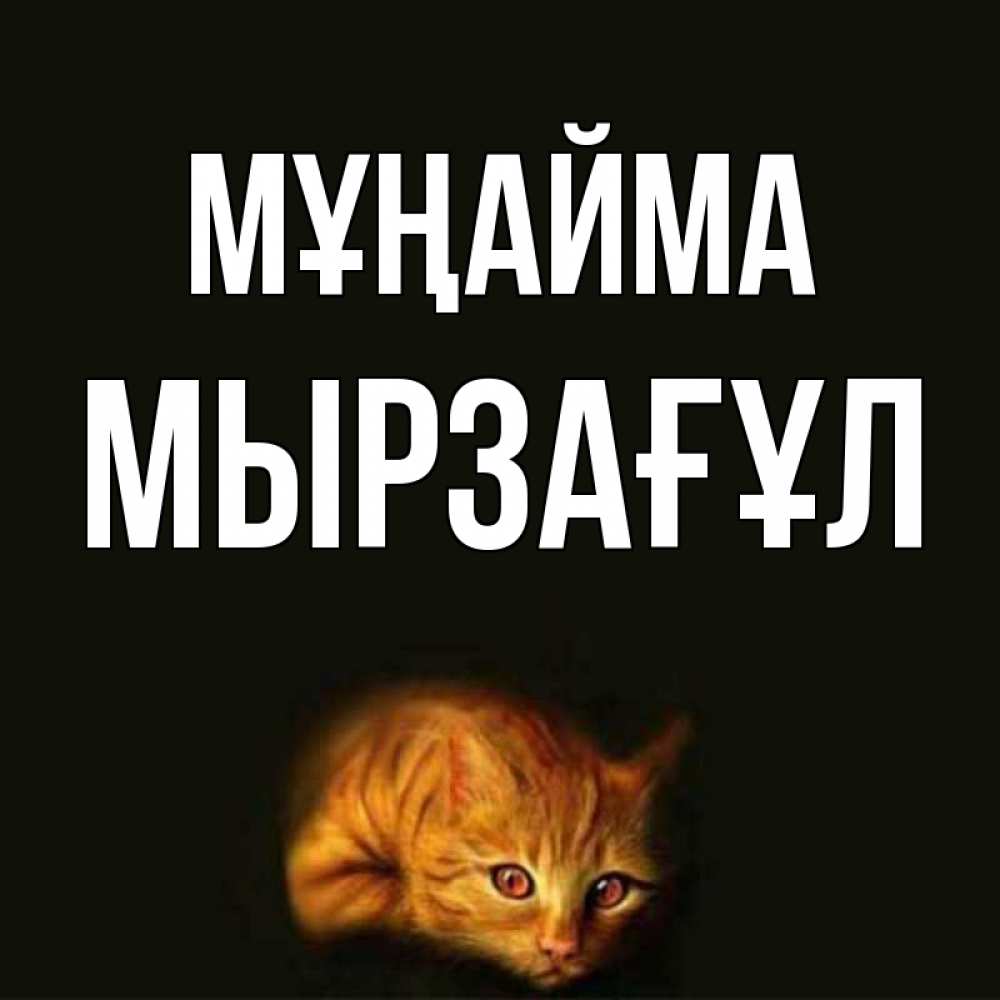 Күн сайын ашық хат с именем, Мырзағұл Мұңайма лежащий кот в темноте Онлайн тегін жүктеп алу тілектері бар керемет карта 