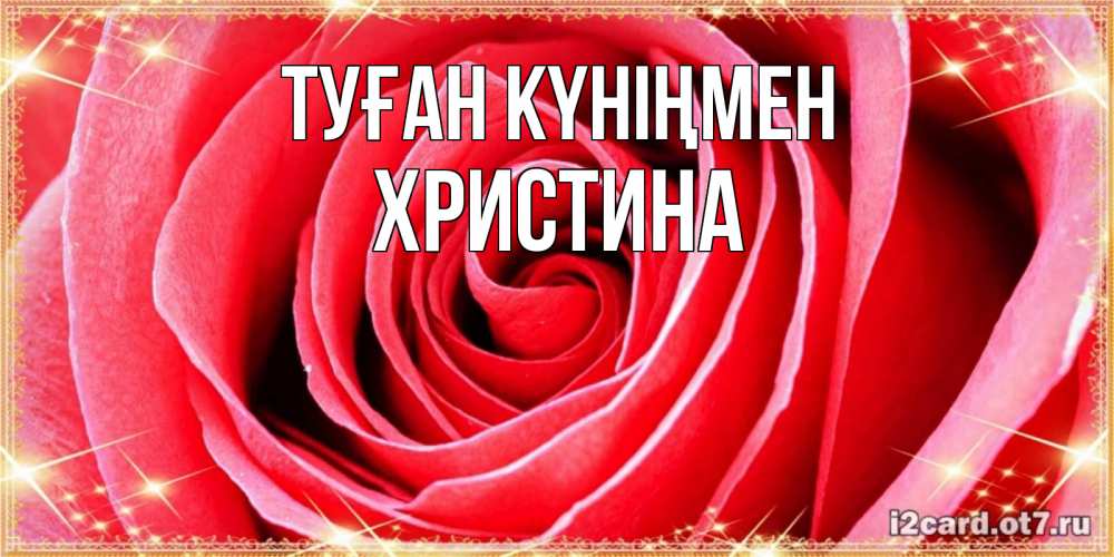 Күн сайын ашық хат с именем, Христина Туған күніңмен розовая роза очень крупный бутон Онлайн тегін жүктеп алу тілектері бар керемет карта 