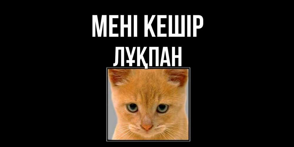 Күн сайын ашық хат с именем, ЛҰҚПАН Мені кешір рыжий грустный кот просит прощения Онлайн тегін жүктеп алу тілектері бар керемет карта 