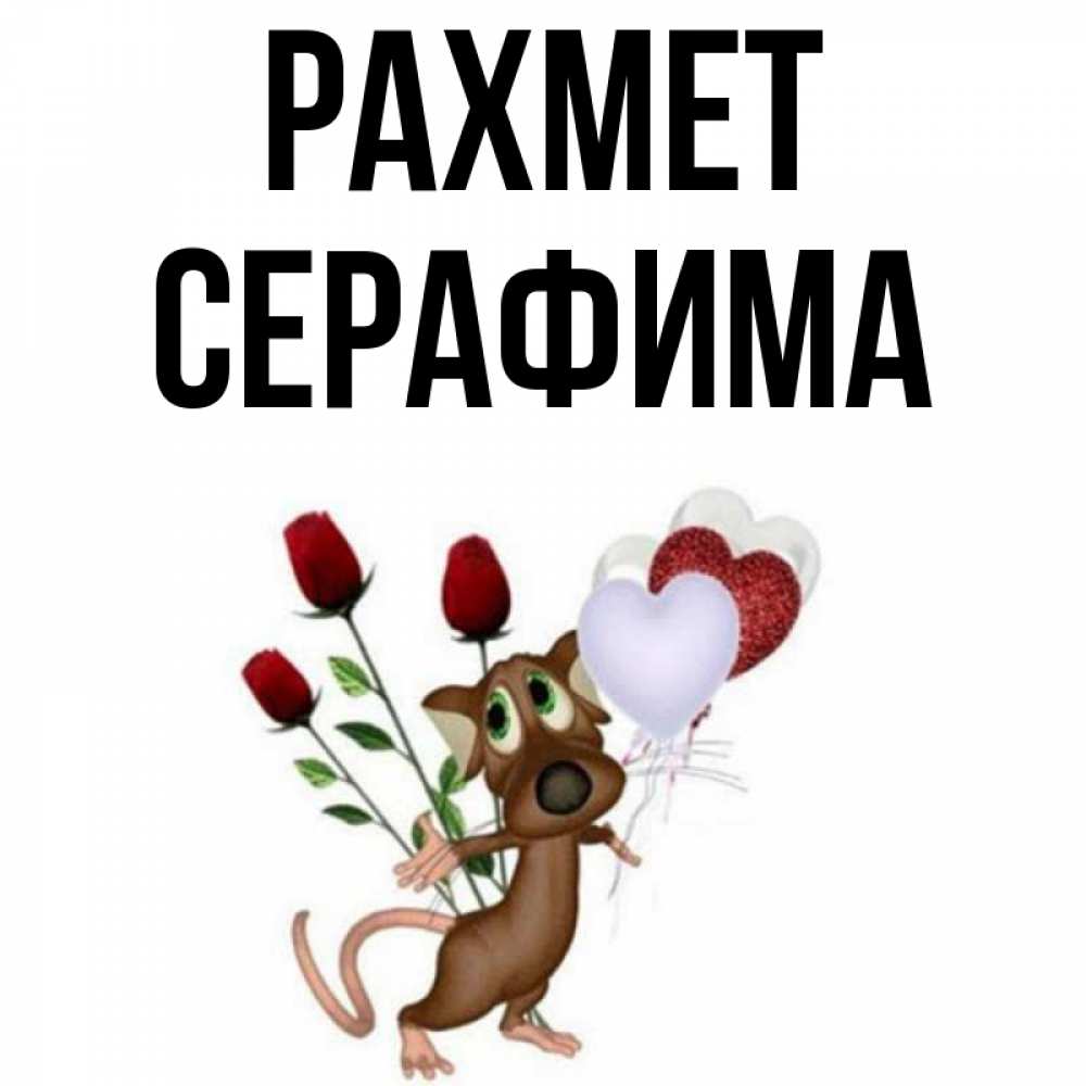 Күн сайын ашық хат с именем, Серафима рахмет песик с шариками в форме сердец Онлайн тегін жүктеп алу тілектері бар керемет карта 