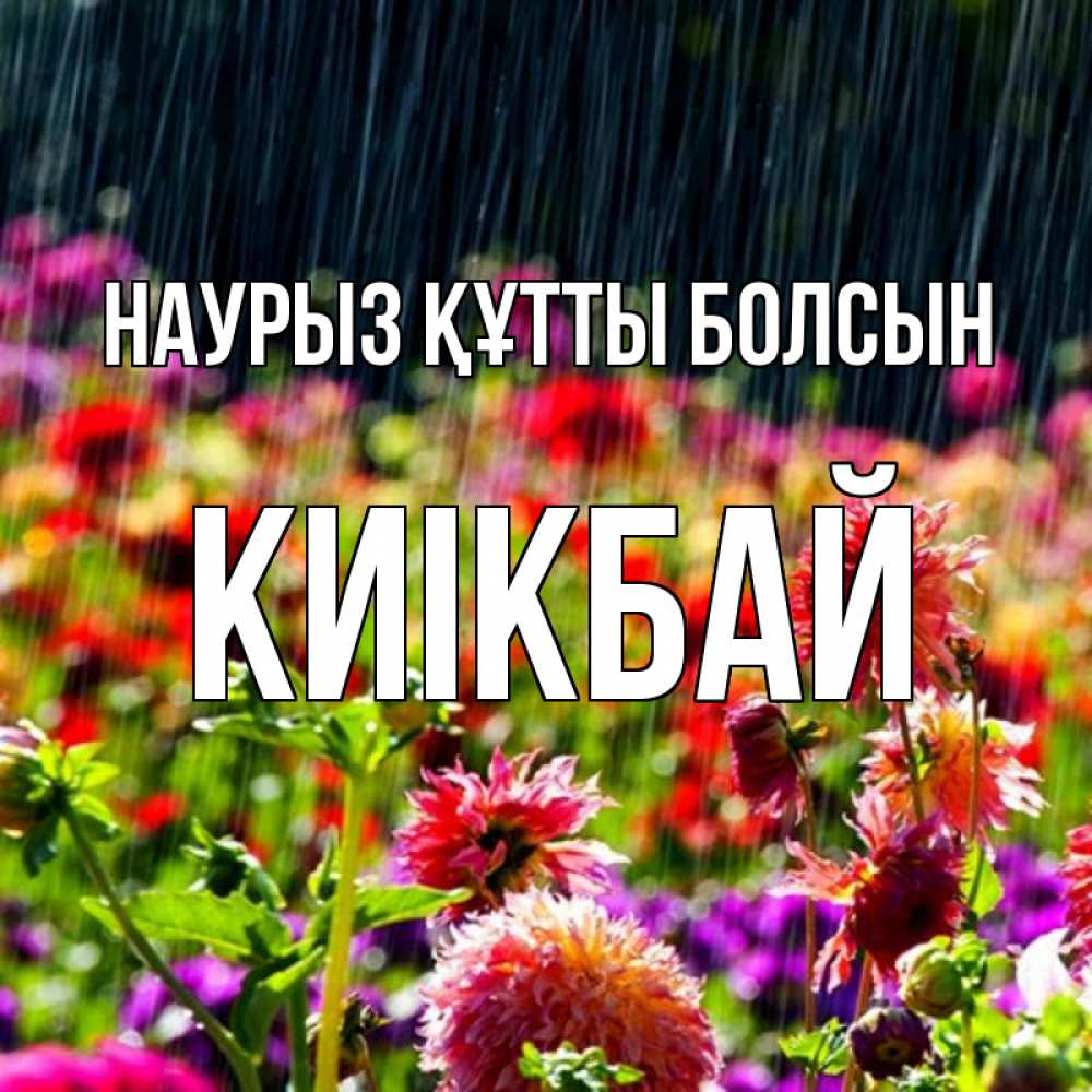 Күн сайын ашық хат с именем, Киікбай Наурыз құтты болсын цветы под дождиком к наурызу Онлайн тегін жүктеп алу тілектері бар керемет карта 