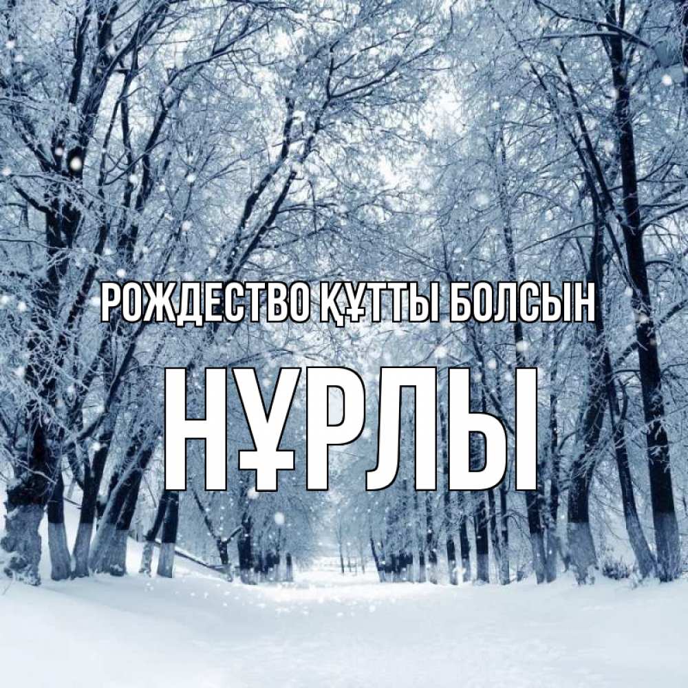 Күн сайын ашық хат с именем, НҰРЛЫ Рождество құтты болсын снег, лес, парк Онлайн тегін жүктеп алу тілектері бар керемет карта 
