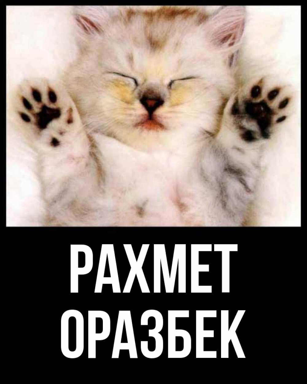 Күн сайын ашық хат с именем, ОРАЗБЕК рахмет маленький котенок Онлайн тегін жүктеп алу тілектері бар керемет карта 