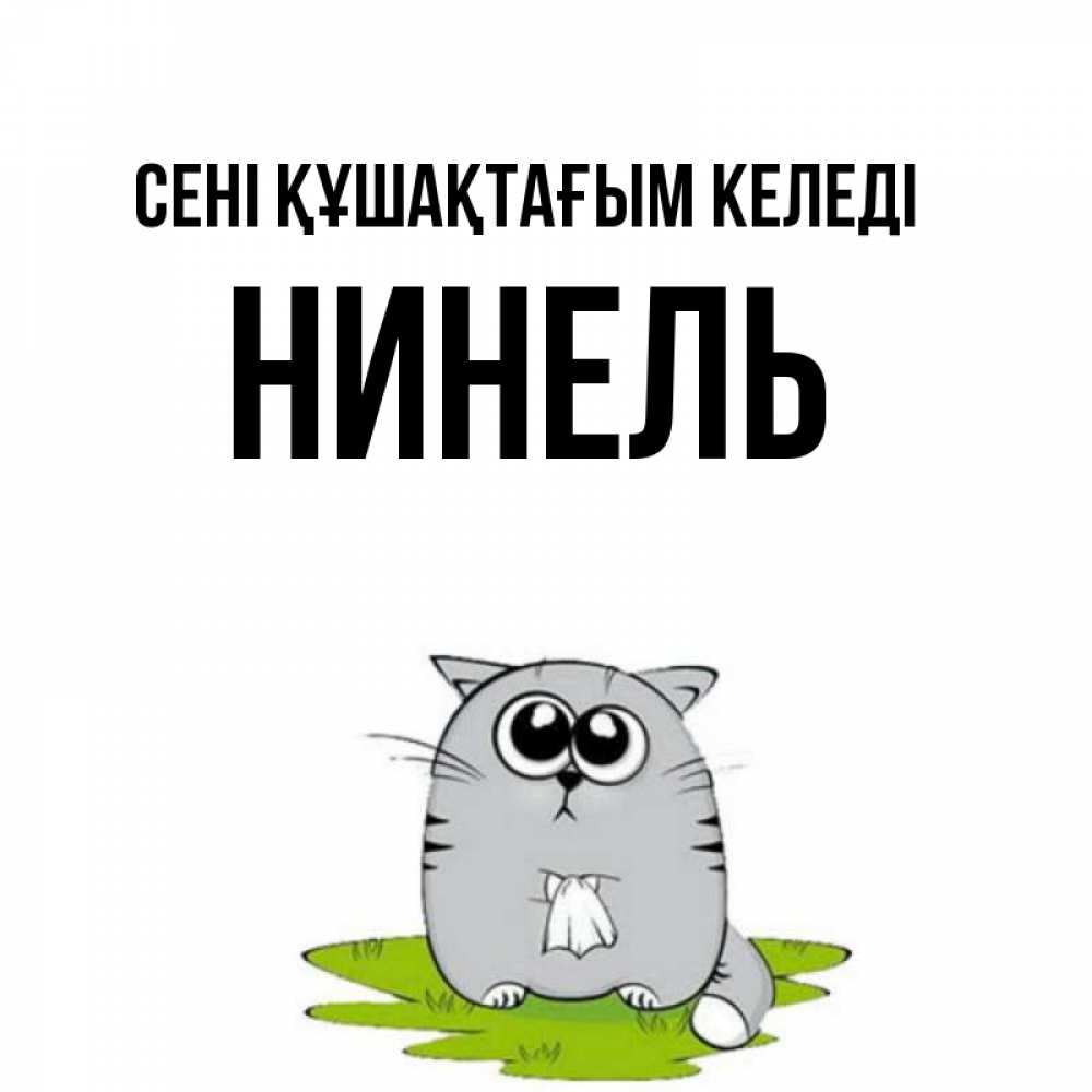 Күн сайын ашық хат с именем, Нинель сені құшақтағым келеді котик теребит платочек сидя на травке Онлайн тегін жүктеп алу тілектері бар керемет карта 