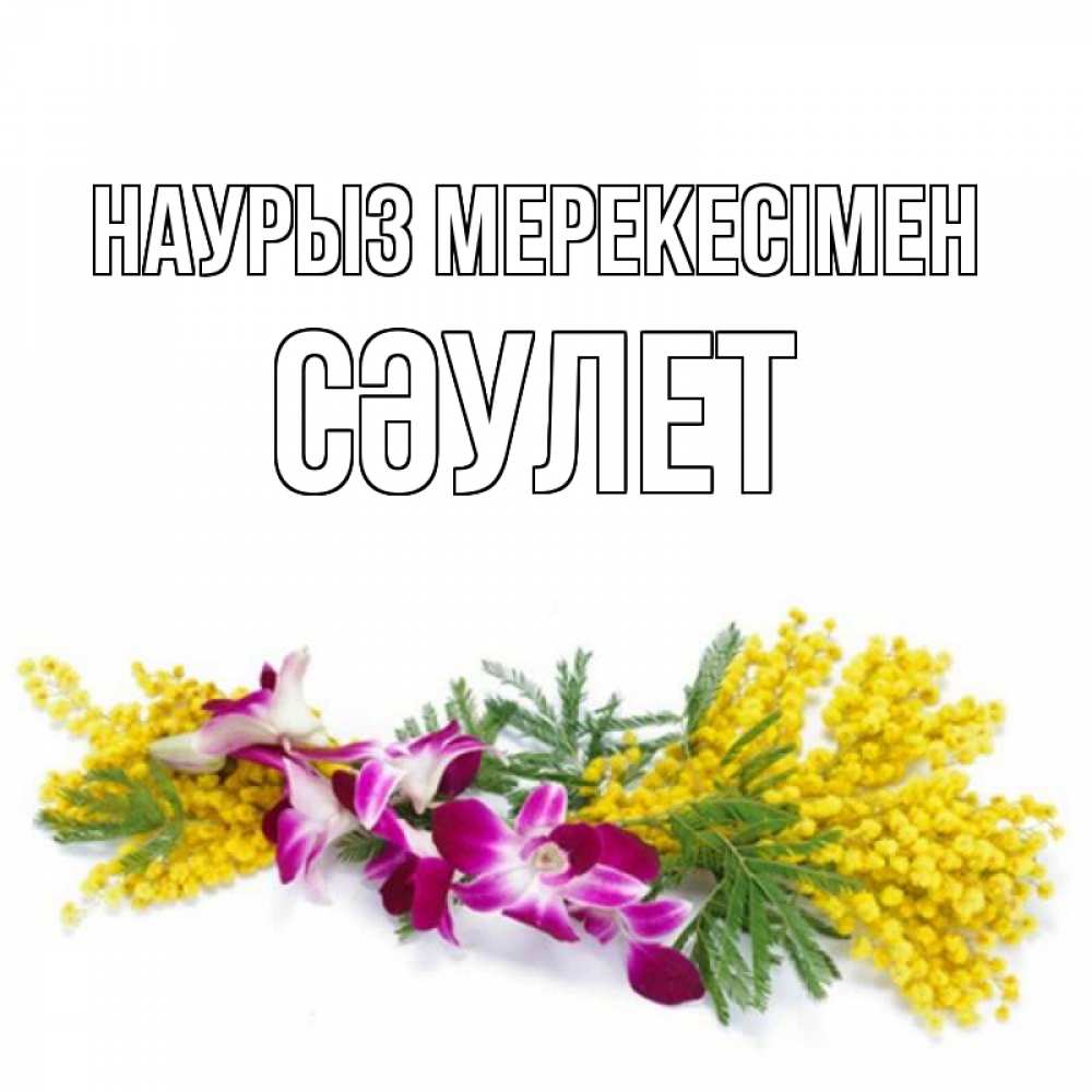 Күн сайын ашық хат с именем, СӘУЛЕТ Наурыз мерекесімен открытка на международный женский день с цветами  1 Онлайн тегін жүктеп алу тілектері бар керемет карта 