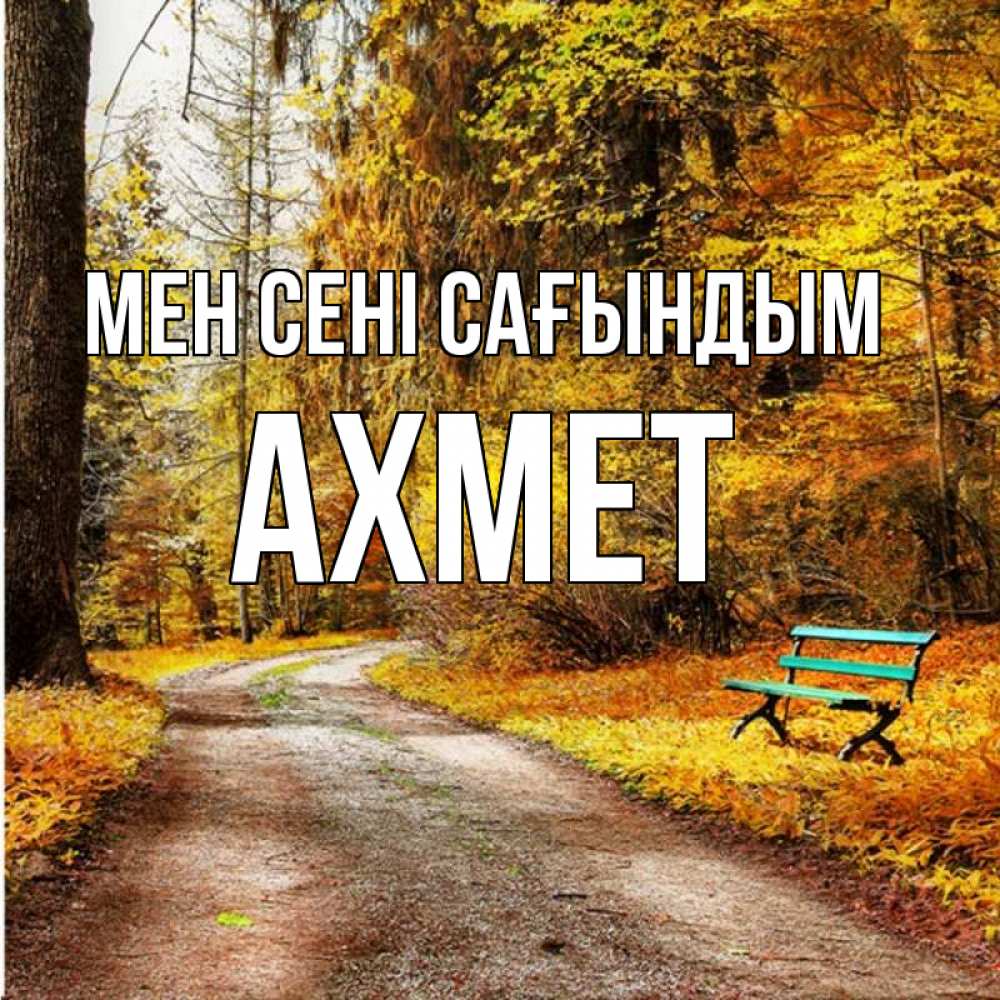 Күн сайын ашық хат с именем, Ахмет Мен сені сағындым зеленая лавочка и осенний лес Онлайн тегін жүктеп алу тілектері бар керемет карта 