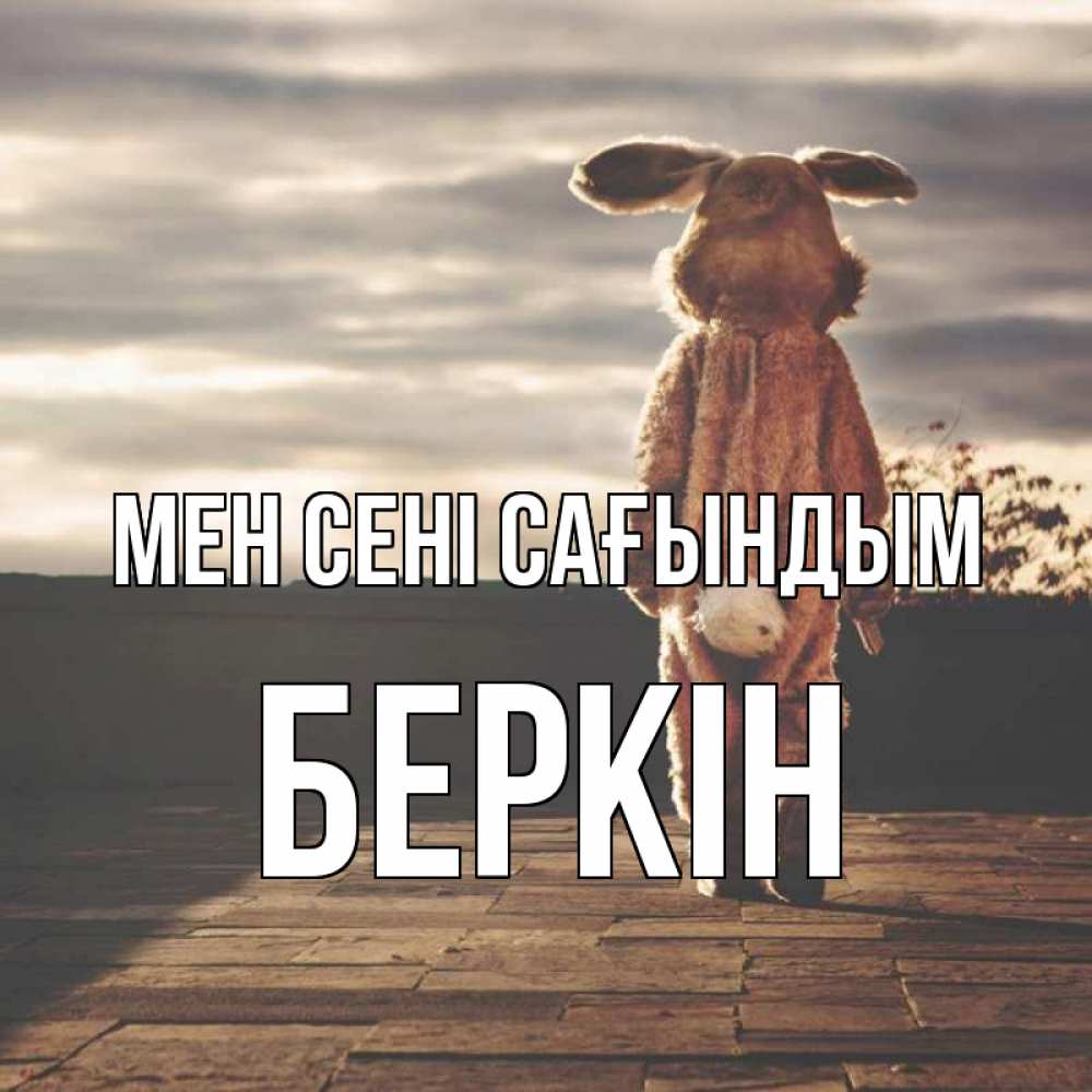 Күн сайын ашық хат с именем, Беркін Мен сені сағындым даже в костюме зайца Онлайн тегін жүктеп алу тілектері бар керемет карта 