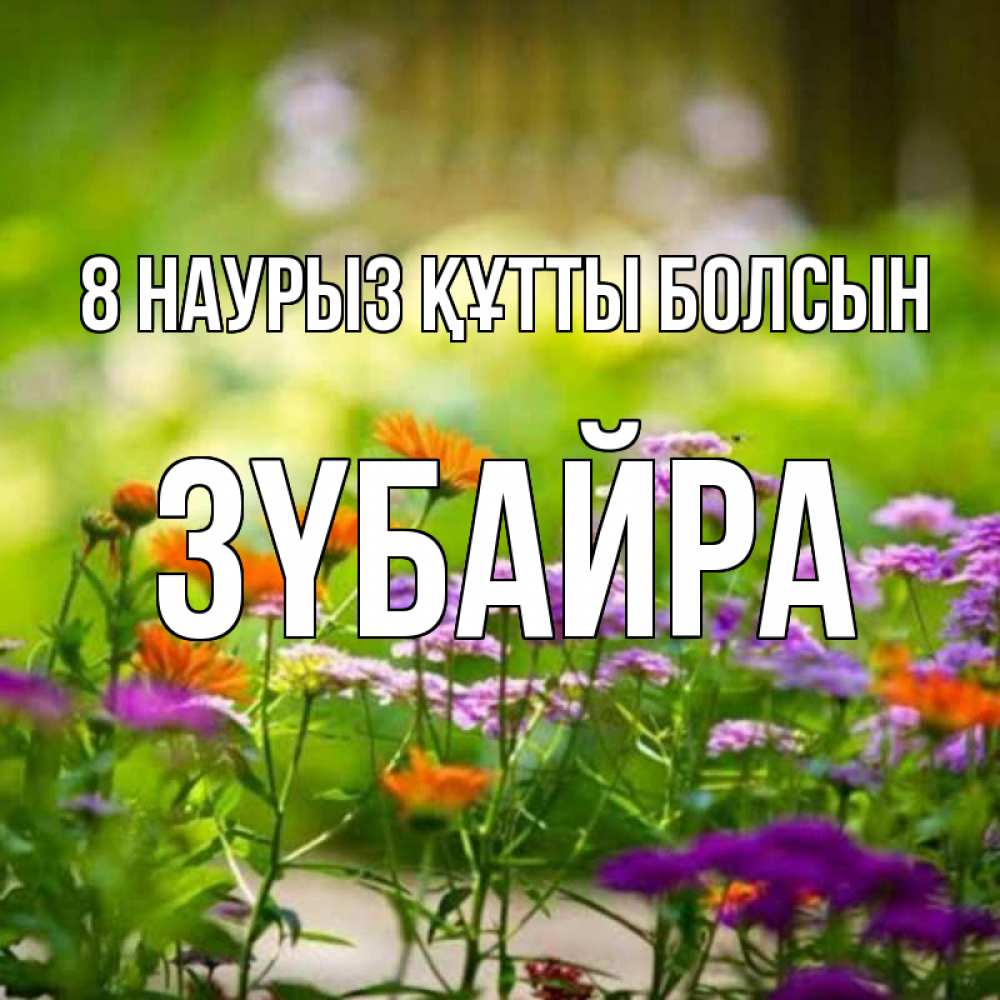 Күн сайын ашық хат с именем, ЗҮБАЙРА 8 наурыз құтты болсын цветы Онлайн тегін жүктеп алу тілектері бар керемет карта 