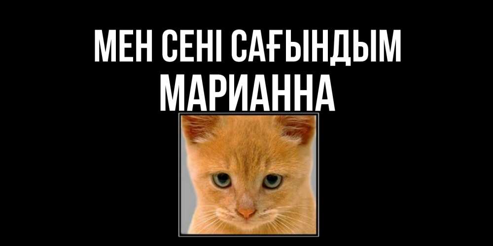 Күн сайын ашық хат с именем, Марианна Мен сені сағындым открытки рыжий котенок скучает по тебе Онлайн тегін жүктеп алу тілектері бар керемет карта 