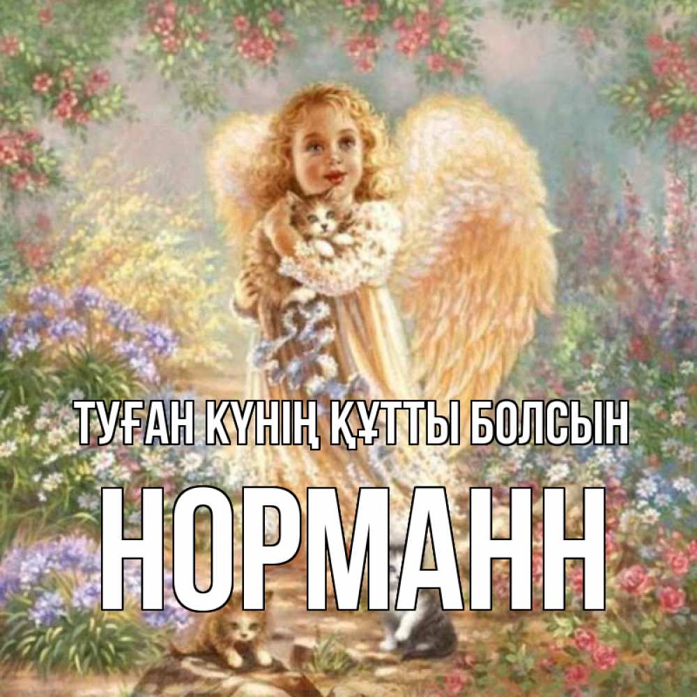 Күн сайын ашық хат с именем, Норманн Туған күнің құтты болсын держит котенка Онлайн тегін жүктеп алу тілектері бар керемет карта 