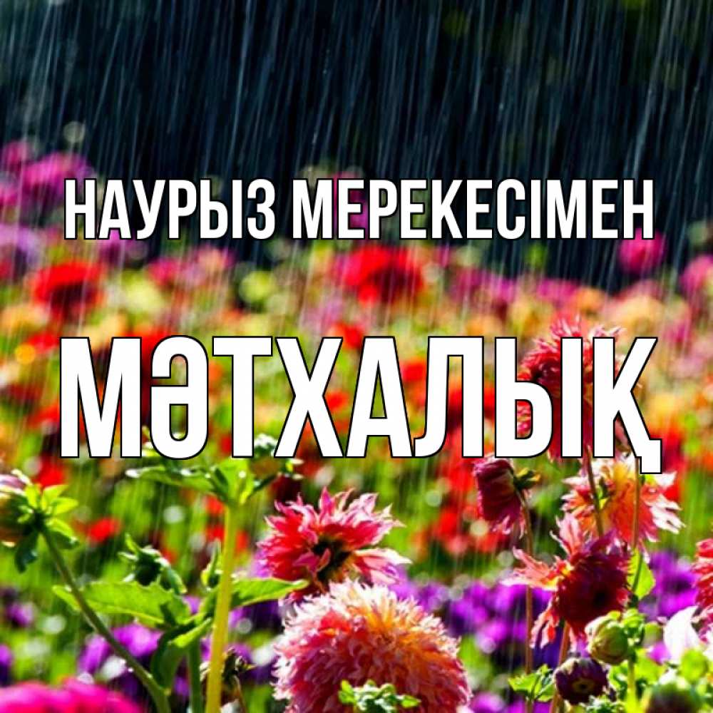 Күн сайын ашық хат с именем, МӘТХАЛЫҚ Наурыз мерекесімен цветы под дождиком к международному женскому дню Онлайн тегін жүктеп алу тілектері бар керемет карта 