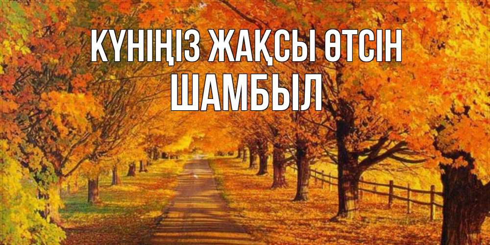 Күн сайын ашық хат с именем, ШАМБЫЛ Күніңіз жақсы өтсін деревья с осенними листьями Онлайн тегін жүктеп алу тілектері бар керемет карта 