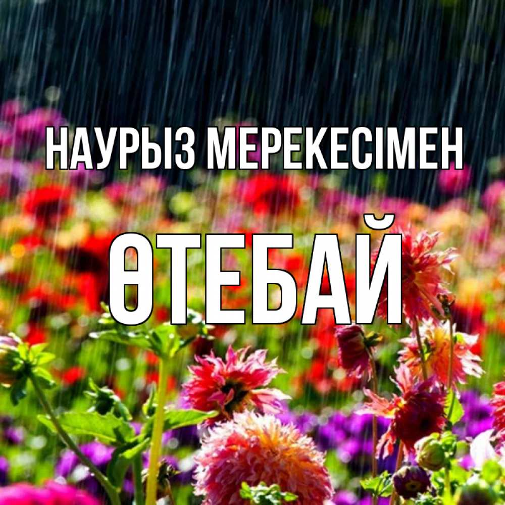 Күн сайын ашық хат с именем, ӨТЕБАЙ Наурыз мерекесімен цветы под дождиком к международному женскому дню Онлайн тегін жүктеп алу тілектері бар керемет карта 