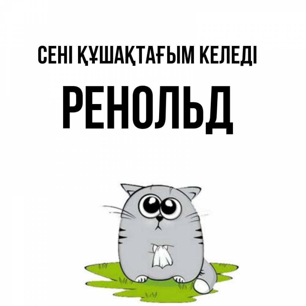Күн сайын ашық хат с именем, Ренольд сені құшақтағым келеді котик теребит платочек сидя на травке Онлайн тегін жүктеп алу тілектері бар керемет карта 