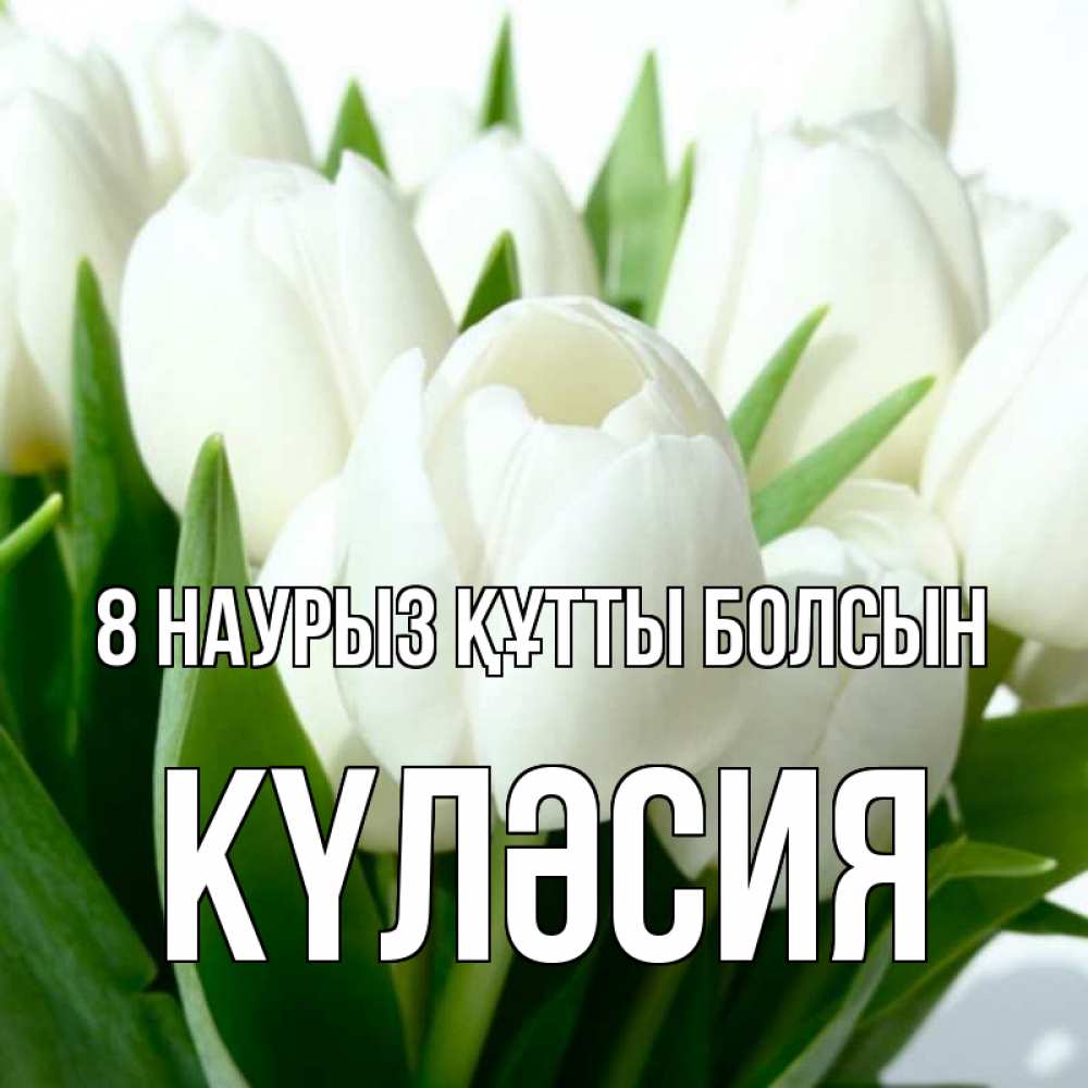 Күн сайын ашық хат с именем, КҮЛӘСИЯ 8 наурыз құтты болсын цветы Онлайн тегін жүктеп алу тілектері бар керемет карта 
