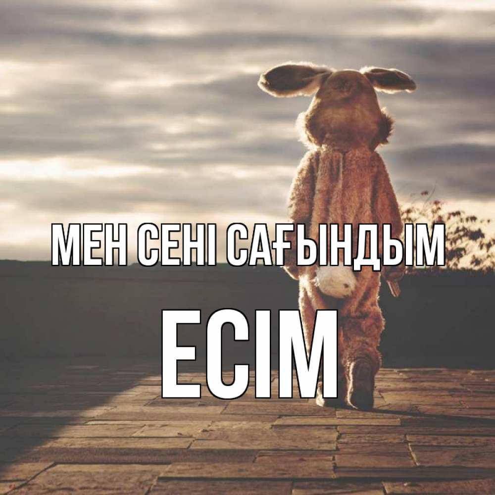 Күн сайын ашық хат с именем, Есім Мен сені сағындым даже в костюме зайца Онлайн тегін жүктеп алу тілектері бар керемет карта 