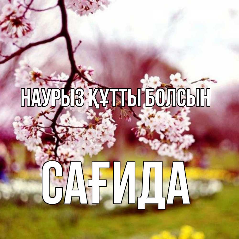 Күн сайын ашық хат с именем, САҒИДА Наурыз құтты болсын яблоня Онлайн тегін жүктеп алу тілектері бар керемет карта 