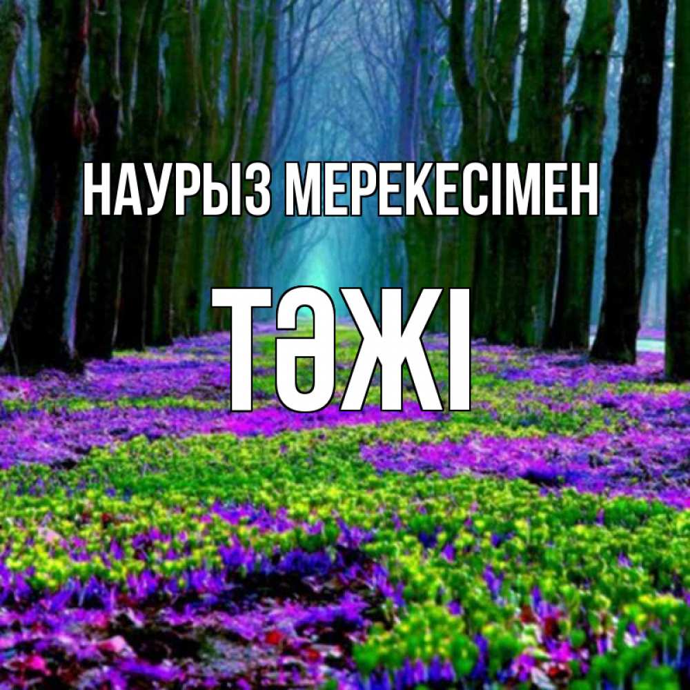Күн сайын ашық хат с именем, ТӘЖІ Наурыз мерекесімен фиолетовые цветы в лесу 1 Онлайн тегін жүктеп алу тілектері бар керемет карта 