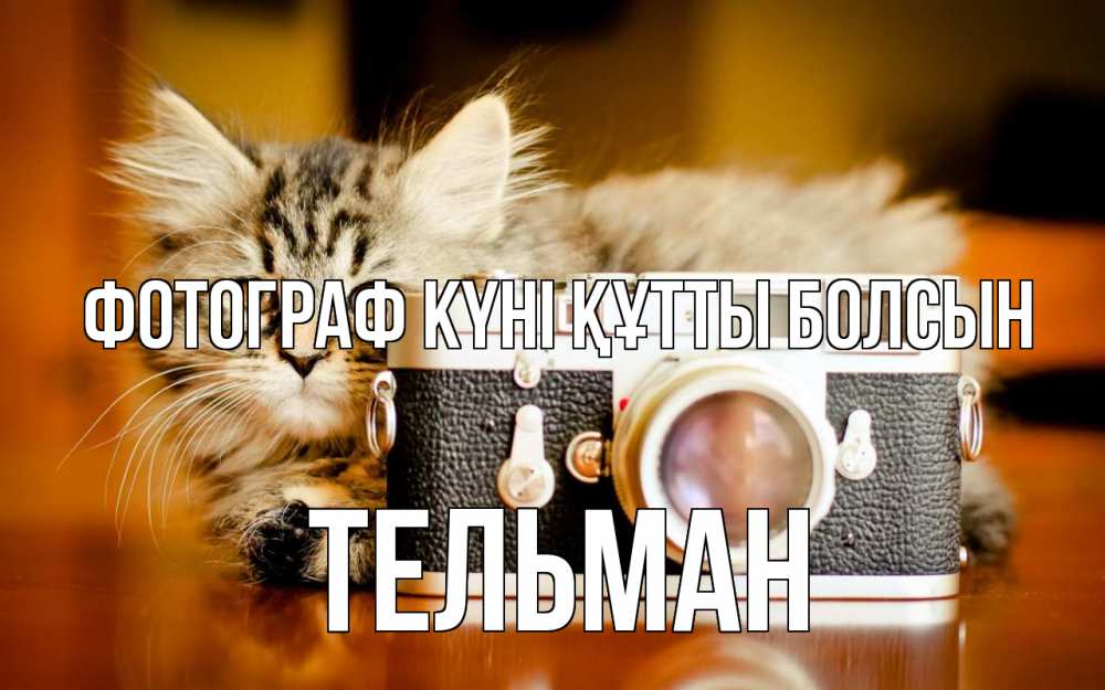 Күн сайын ашық хат с именем, Тельман Фотограф күні құтты болсын с днем фотографа Онлайн тегін жүктеп алу тілектері бар керемет карта 