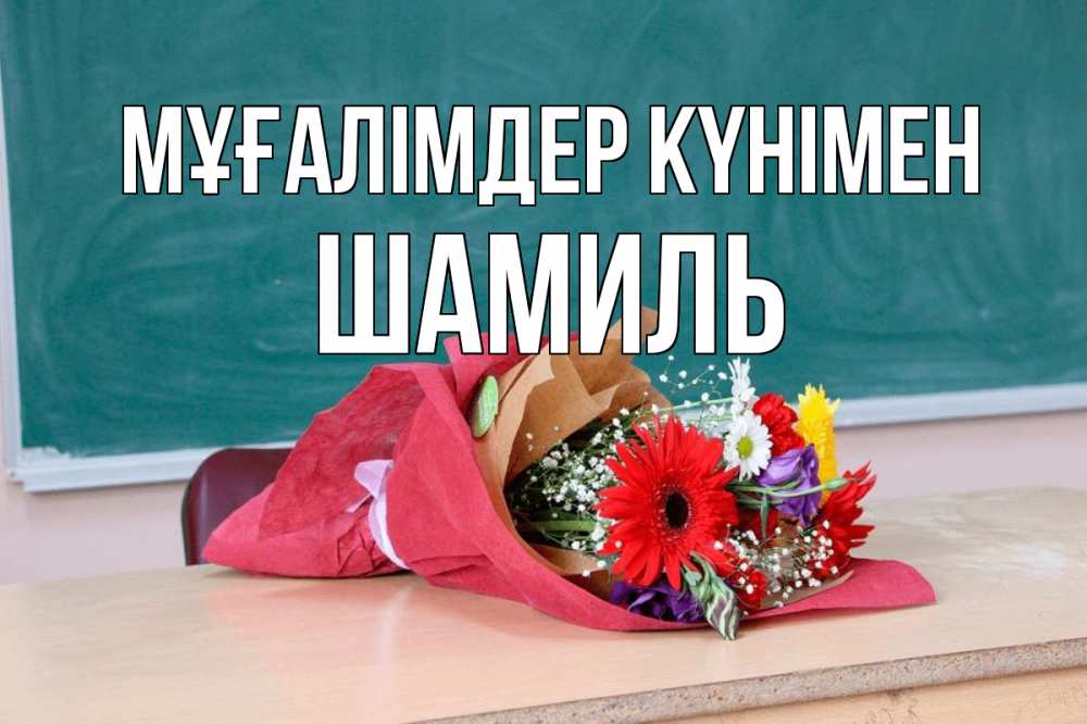 Күн сайын ашық хат с именем, Шамиль Мұғалімдер күнімен школа с днем учителя Онлайн тегін жүктеп алу тілектері бар керемет карта 
