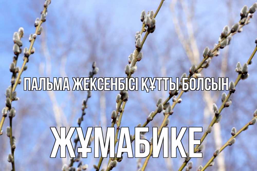 Күн сайын ашық хат с именем, ЖҰМАБИКЕ Пальма жексенбісі құтты болсын верба Онлайн тегін жүктеп алу тілектері бар керемет карта 