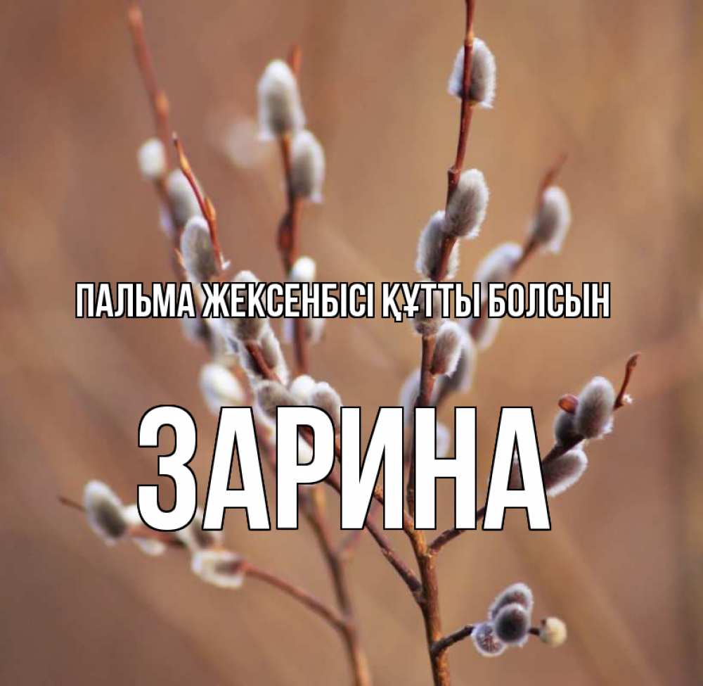 Күн сайын ашық хат с именем, ЗАРИНА Пальма жексенбісі құтты болсын верба Онлайн тегін жүктеп алу тілектері бар керемет карта 