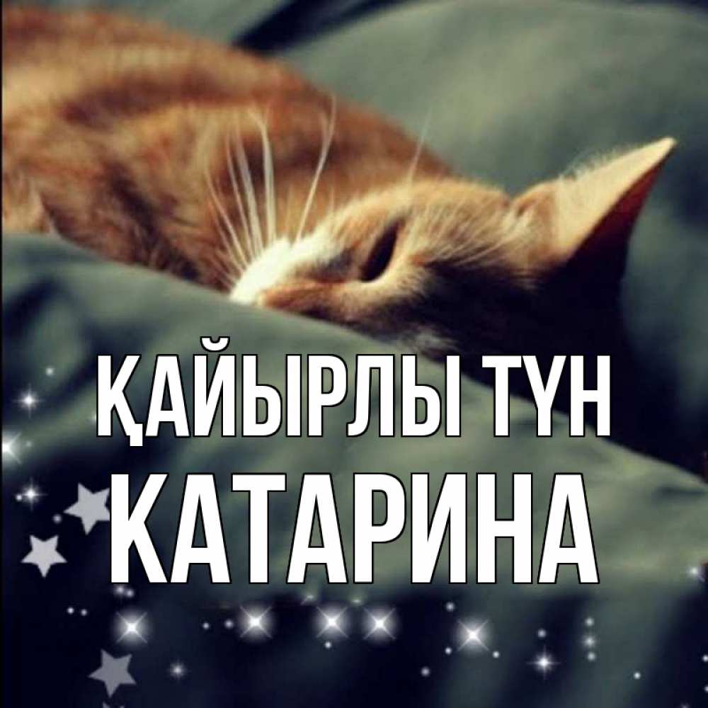 Күн сайын ашық хат с именем, Катарина Қайырлы түн кроватка Онлайн тегін жүктеп алу тілектері бар керемет карта 