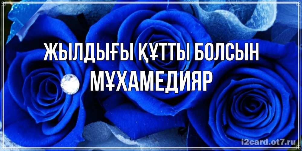 Күн сайын ашық хат с именем, МҰХАМЕДИЯР Жылдығы құтты болсын синие розы в росе Онлайн тегін жүктеп алу тілектері бар керемет карта 