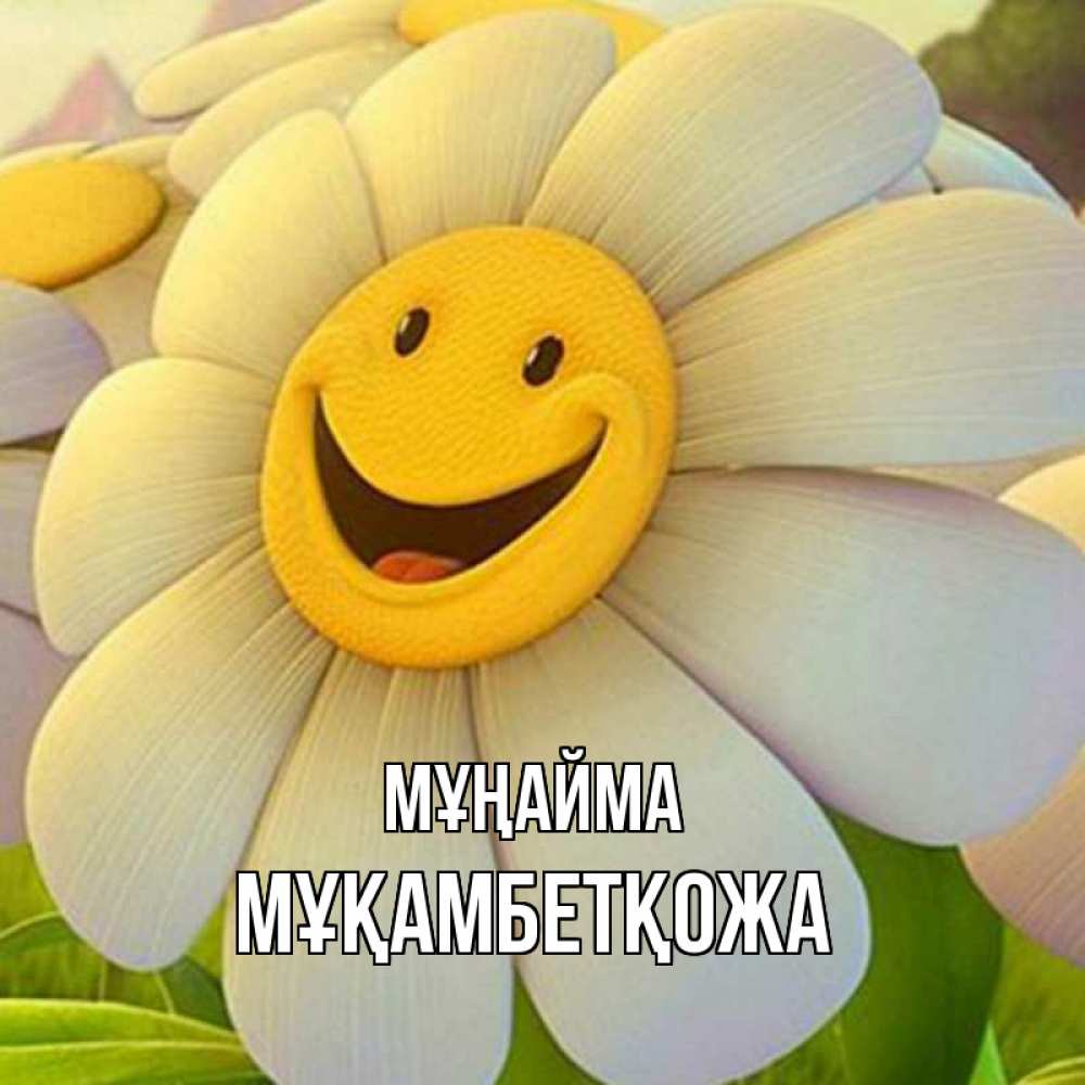Күн сайын ашық хат с именем, Мұқамбетқожа Мұңайма огромная улыбающаяся ромашуща Онлайн тегін жүктеп алу тілектері бар керемет карта 