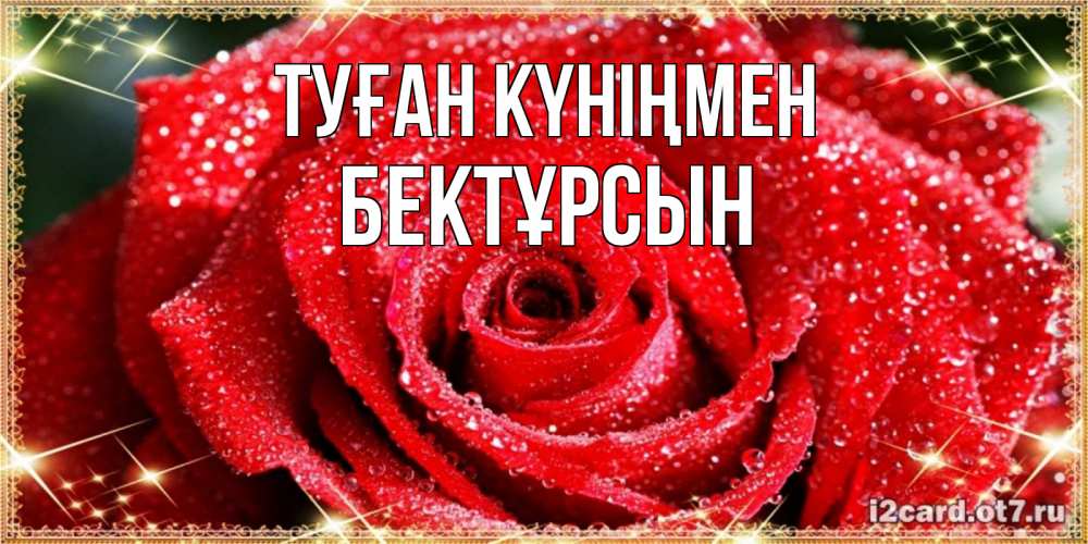 Күн сайын ашық хат с именем, Бектұрсын Туған күніңмен роса и роза. открытка с красивой розой Онлайн тегін жүктеп алу тілектері бар керемет карта 