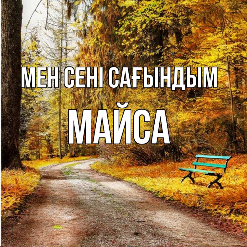 Күн сайын ашық хат с именем, МАЙСА Мен сені сағындым зеленая лавочка и осенний лес Онлайн тегін жүктеп алу тілектері бар керемет карта 