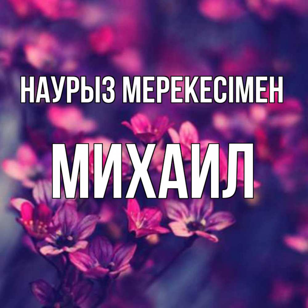 Күн сайын ашық хат с именем, Михаил Наурыз мерекесімен небольшие цветы 1 Онлайн тегін жүктеп алу тілектері бар керемет карта 