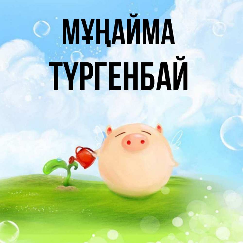 Күн сайын ашық хат с именем, ТҮРГЕНБАЙ Мұңайма поливает цветок порося Онлайн тегін жүктеп алу тілектері бар керемет карта 