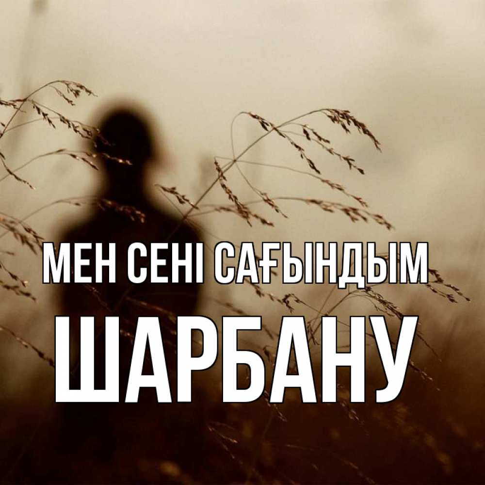 Күн сайын ашық хат с именем, ШАРБАНУ Мен сені сағындым силуэт девушки Онлайн тегін жүктеп алу тілектері бар керемет карта 