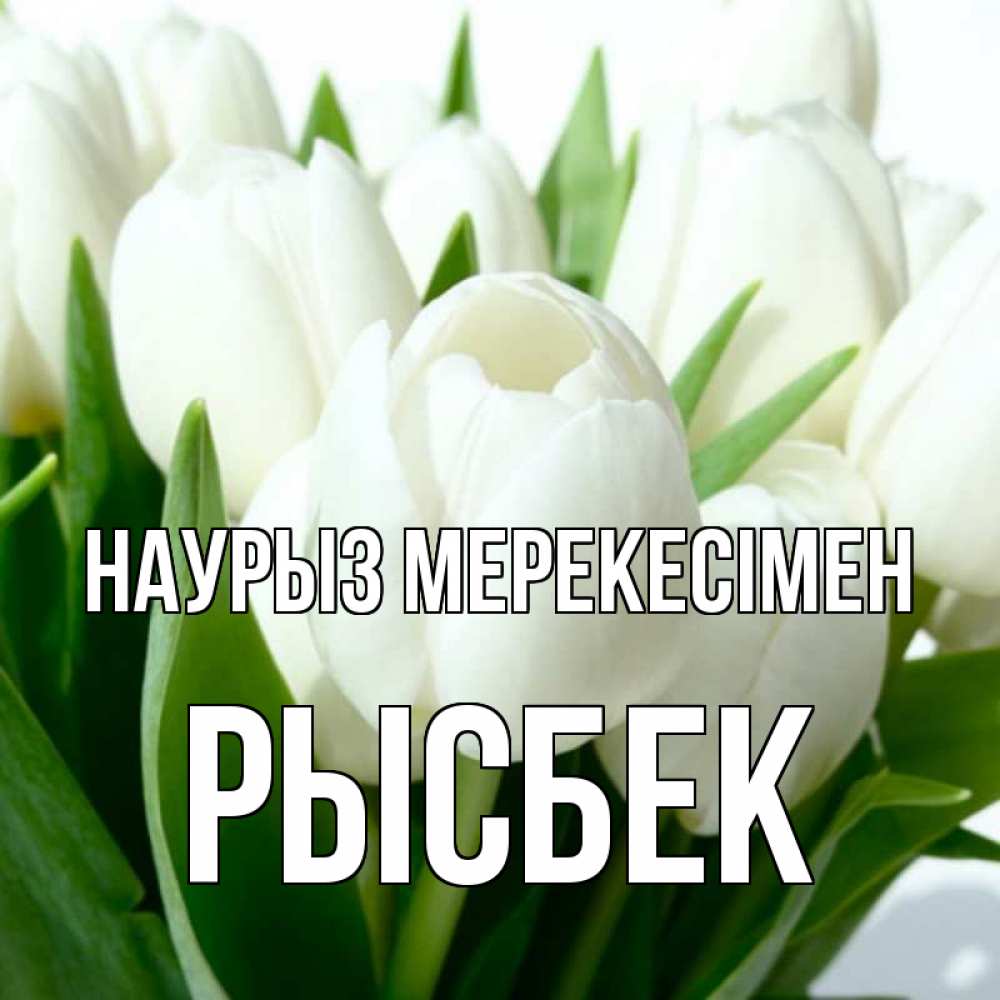 Күн сайын ашық хат с именем, РЫСБЕК Наурыз мерекесімен цветы Онлайн тегін жүктеп алу тілектері бар керемет карта 