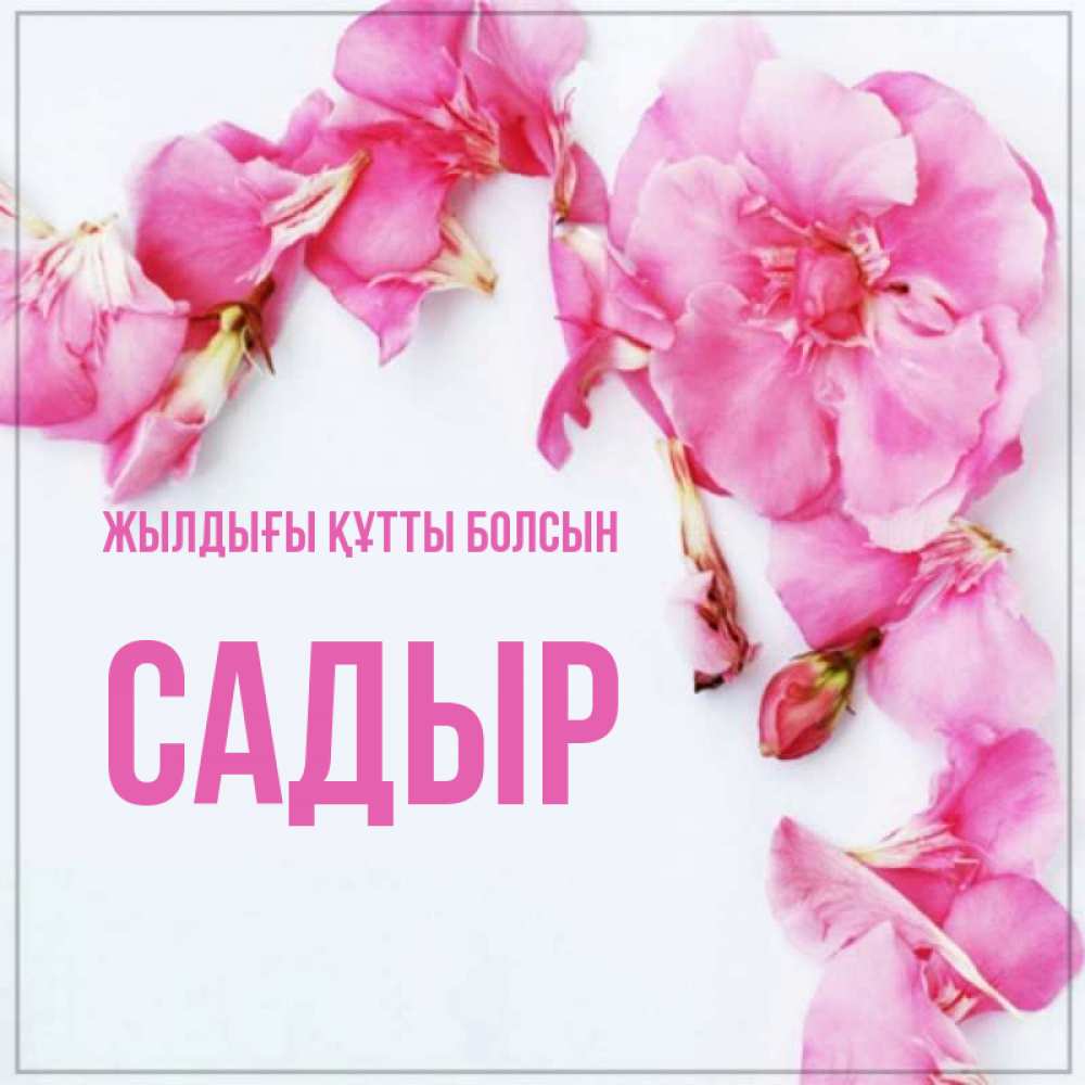 Күн сайын ашық хат с именем, САДЫР Жылдығы құтты болсын Красивая открытка для поздравления с днем рождения Онлайн тегін жүктеп алу тілектері бар керемет карта 