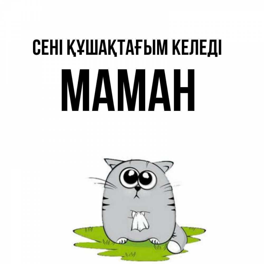 Күн сайын ашық хат с именем, МАМАН сені құшақтағым келеді котик теребит платочек сидя на травке Онлайн тегін жүктеп алу тілектері бар керемет карта 